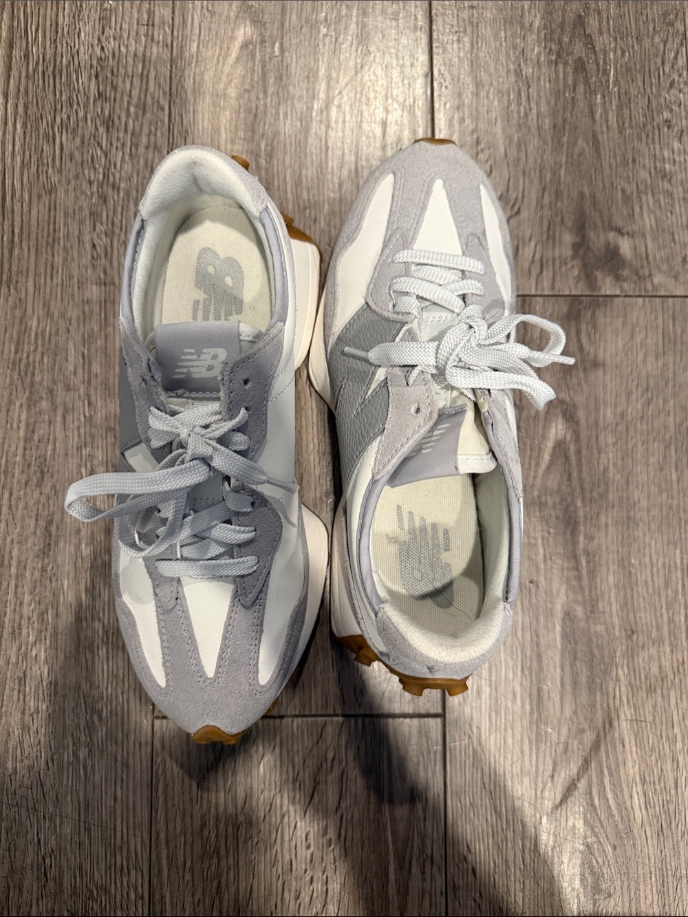 New Balance Women's Gray, White and Gum Retro-Style Sneakers